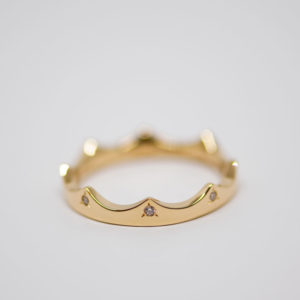 Bague Crown or diamants
