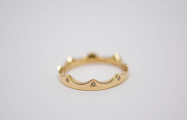 Bague Crown or diamants
